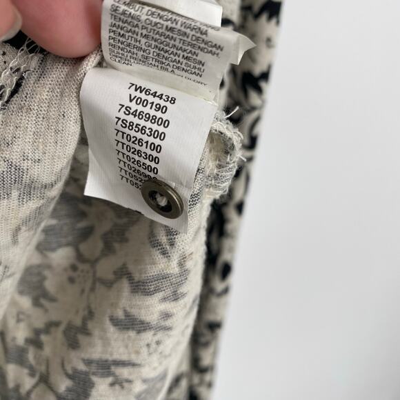 Lucky Brand Top Women’s Small Black & White Bohemian Peasant Pintuck Feminine - Picture 5 of 9